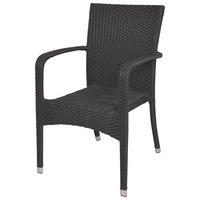 STAPELSTUHL in Metall, Kunststoff Schwarz, Silberfarben  - Silberfarben/Schwarz, MODERN, Kunststoff/Metall (55/87/57cm) - Gardenson