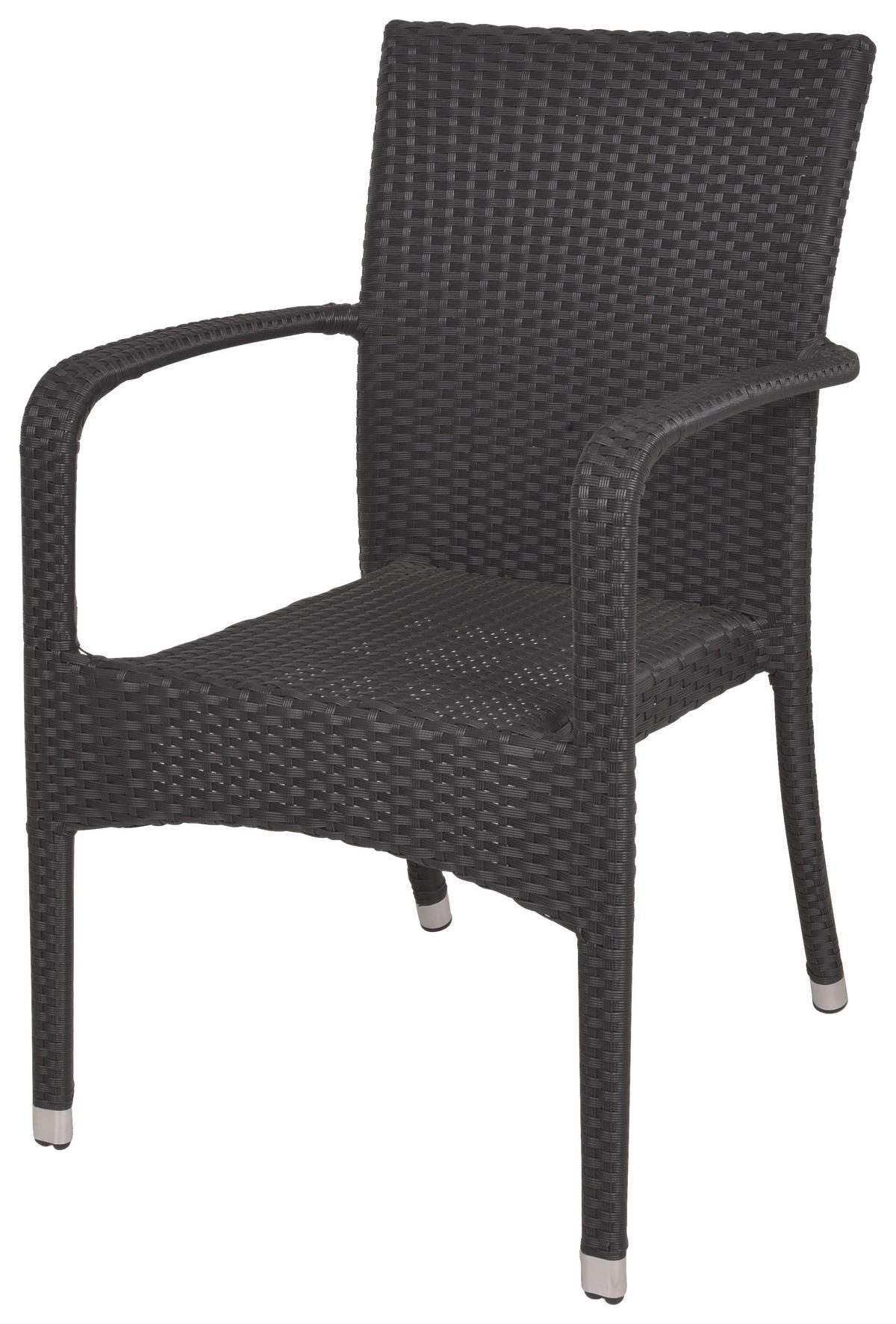 STAPELSTUHL in Metall, Kunststoff Schwarz, Silberfarben  - Silberfarben/Schwarz, MODERN, Kunststoff/Metall (55/87/57cm) - Gardenson