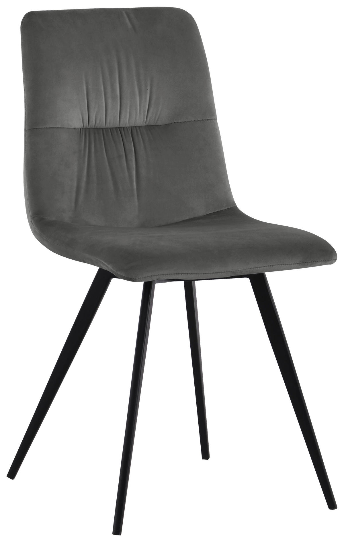 STOL, kovina, tekstil siva  - siva/črna, Design, kovina/tekstil (45/88/54,5cm) - Carryhome