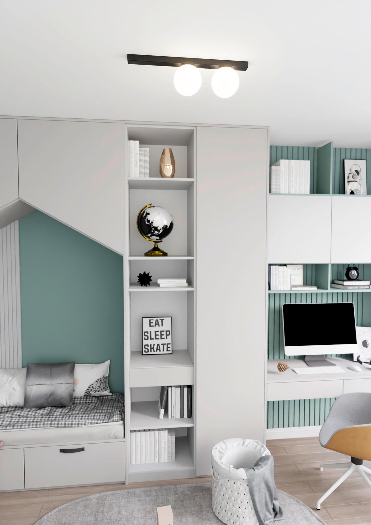 DECKENLEUCHTE 60/14/17 cm  - Schwarz, KONVENTIONELL, Glas/Metall (60/14/17cm)