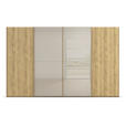 SCHWEBETÜRENSCHRANK 360/223/68 cm 4-türig Eichefarben, Fango  - Fango/Eichefarben, Design, Glas/Holz (360/223/68cm) - Novel