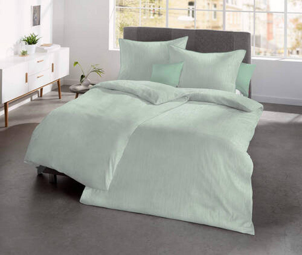 BETTWÄSCHE Modern Life Satin 200/220 cm  - Jadegrün, Basics, Textil (200/220cm) - Fleuresse