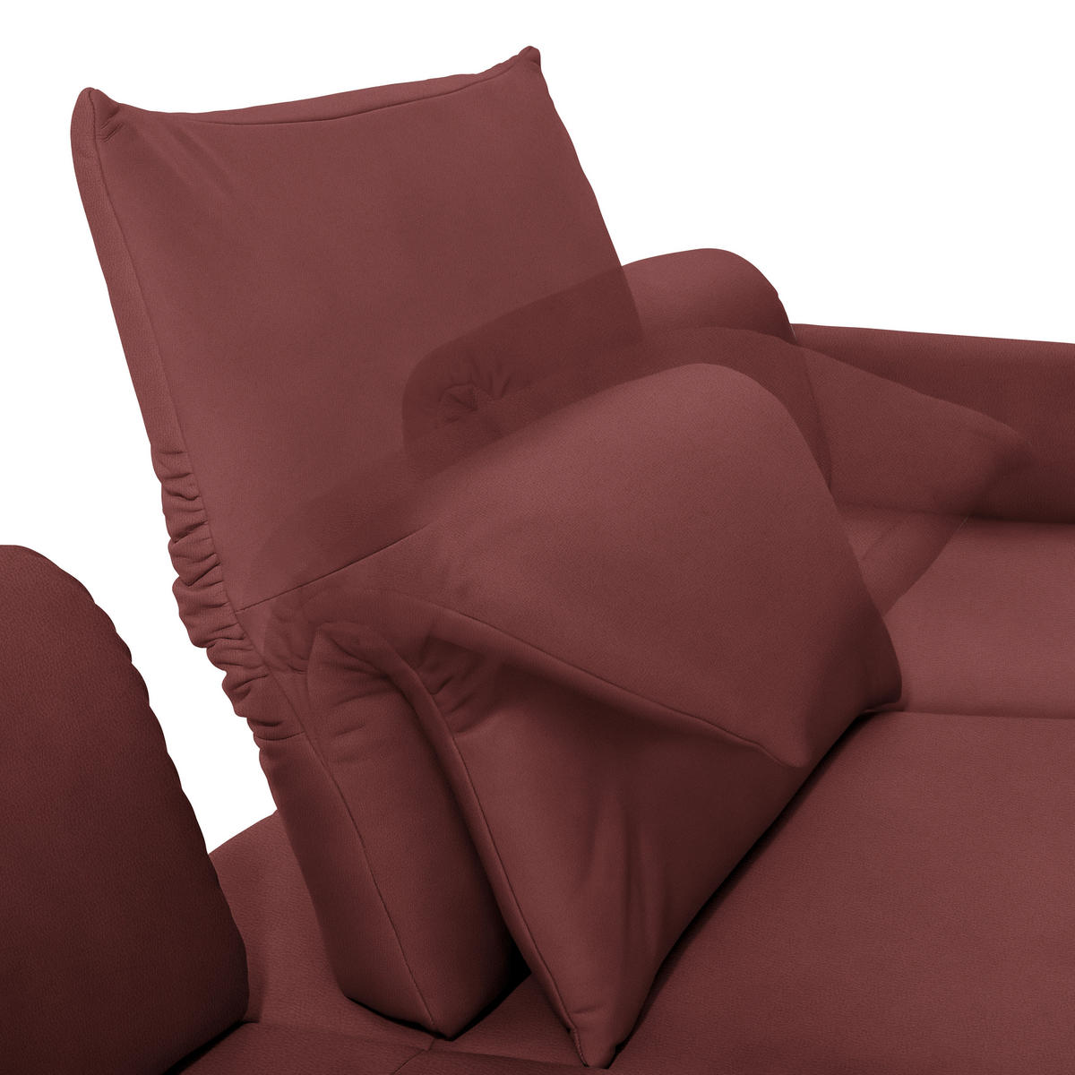 ECKSOFA in Echtleder Rot  - Anthrazit/Rot, Design, Leder/Metall (308/173cm) - Joop!