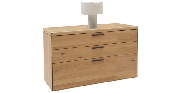 KOMMODE in 122/75/45 cm - Wildeiche/Schwarz, Design, Holz/Metall (122/75/45cm) - Valnatura