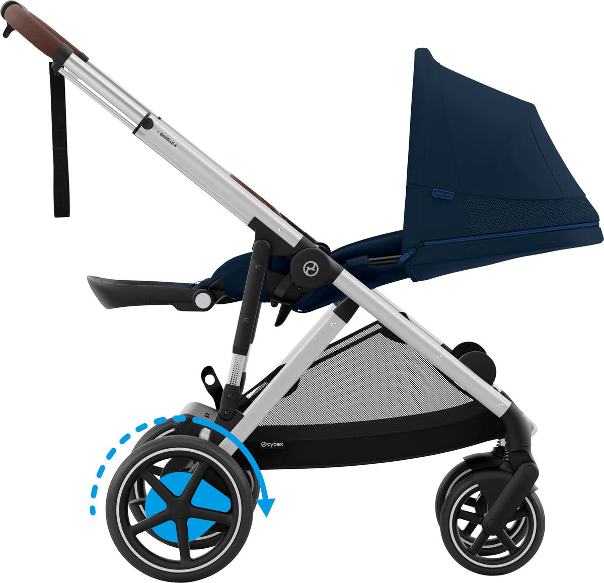 KINDERWAGEN  EGAZELLE S  Ocean Blue  - Silberfarben, Basics, Kunststoff/Metall (94.5/66/100cm) - cybex GOLD