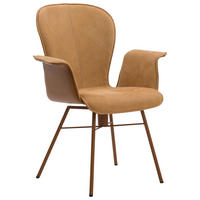 ARMLEHNSTUHL DREHBAR  in Echtleder naturbelassen  - Hellbraun/Cognac, Design, Leder/Metall (69/91/61cm) - Bert Plantagie