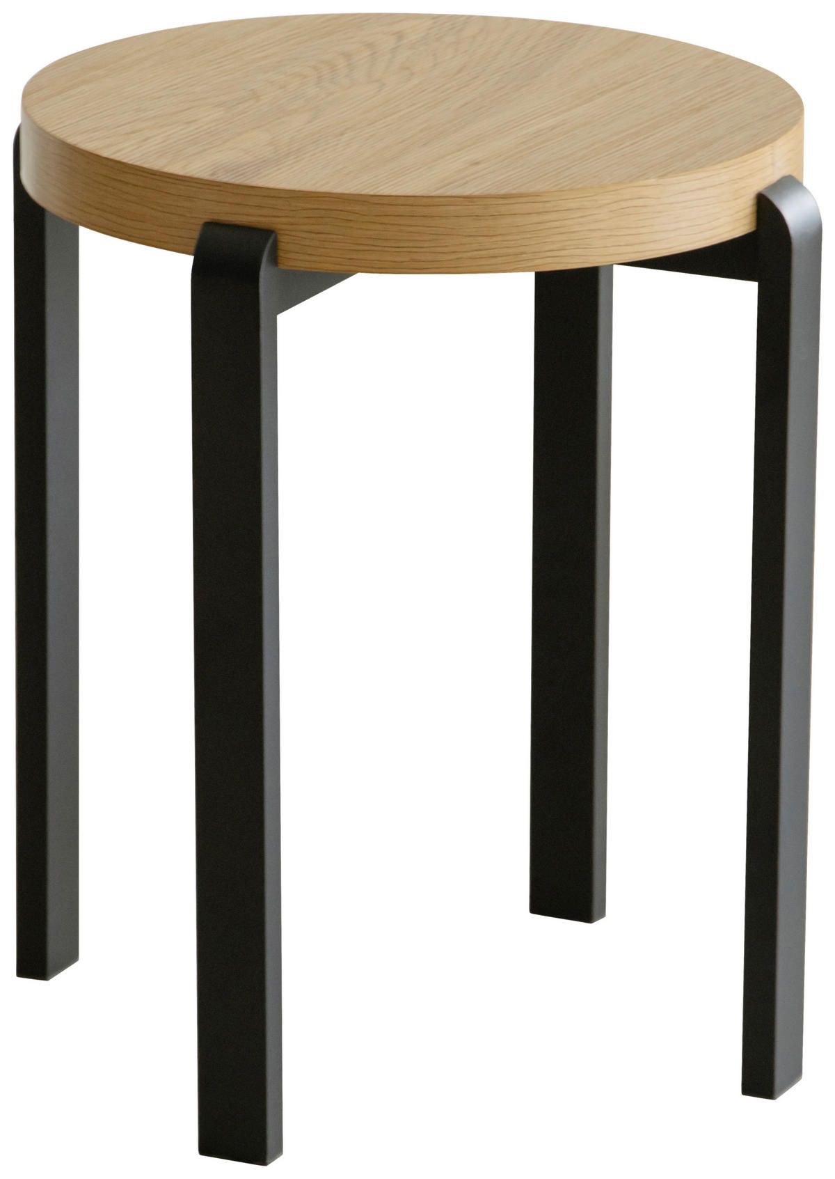 COUCHTISCHSET 80/80/38 cm rund Schwarz, Eichefarben  - Eichefarben/Schwarz, Design, Holzwerkstoff/Metall (80/80/38cm) - Carryhome