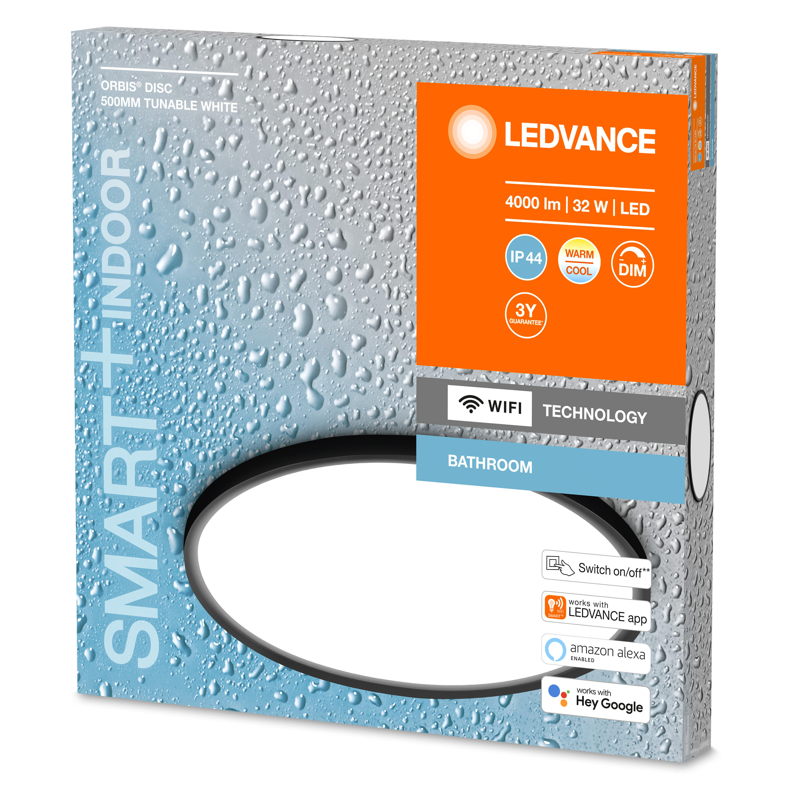 LED-DECKENLEUCHTE Smart+ Wifi Orbis Disc 50/4,7 cm   - Schwarz, Design, Metall (50/4,7cm) - Ledvance
