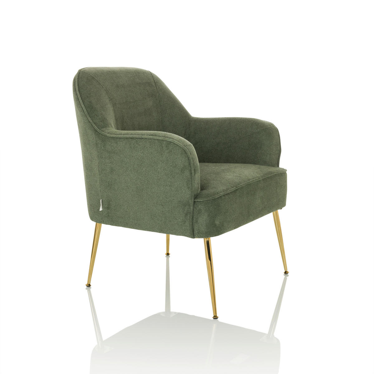 LOUNGEFÅTÖLJ  - grön, Modern, metall/textil (70/82/66cm) - MID.YOU