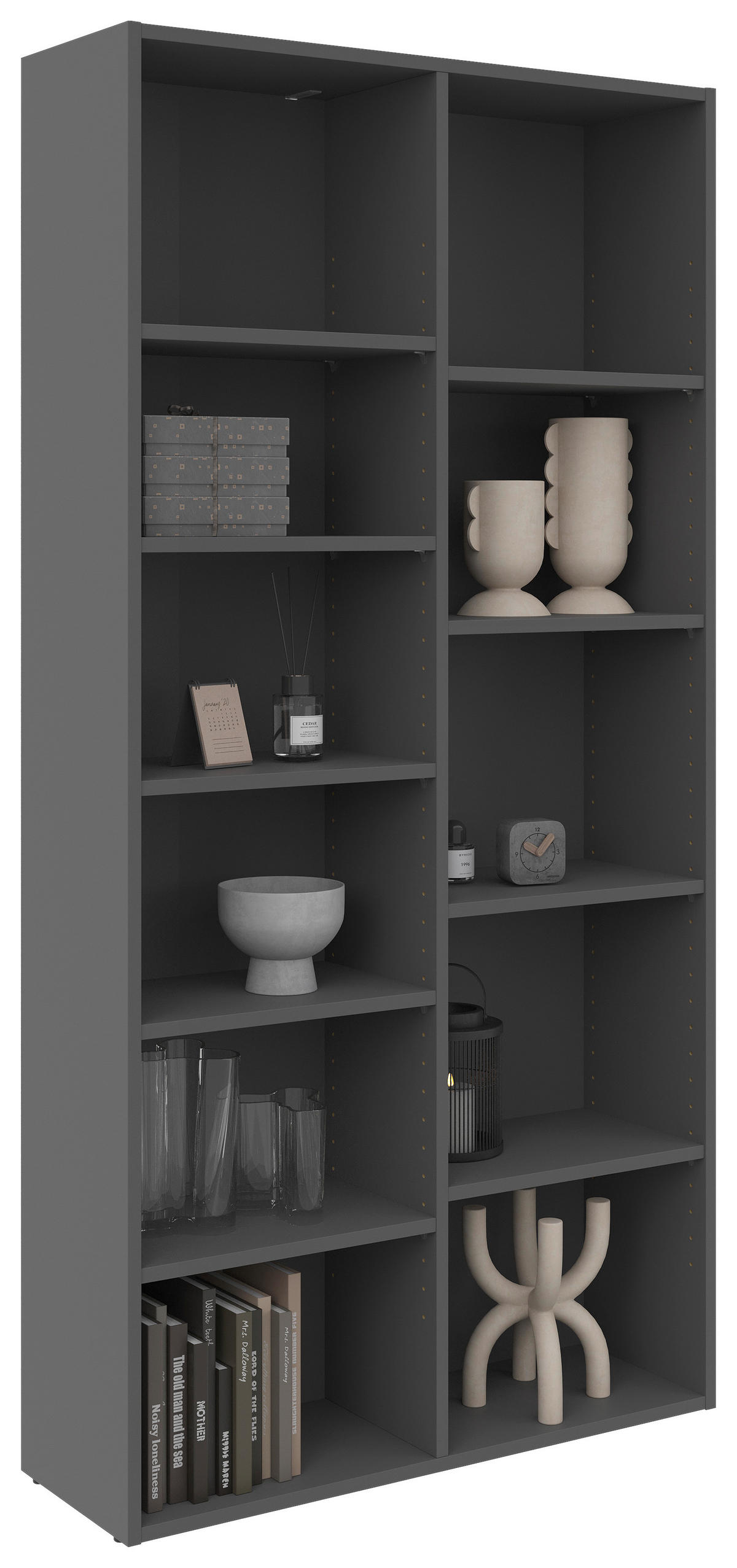 REGAL Anthrazit  - Anthrazit, Basics, Holzwerkstoff (80/160/26cm) - Boxxx
