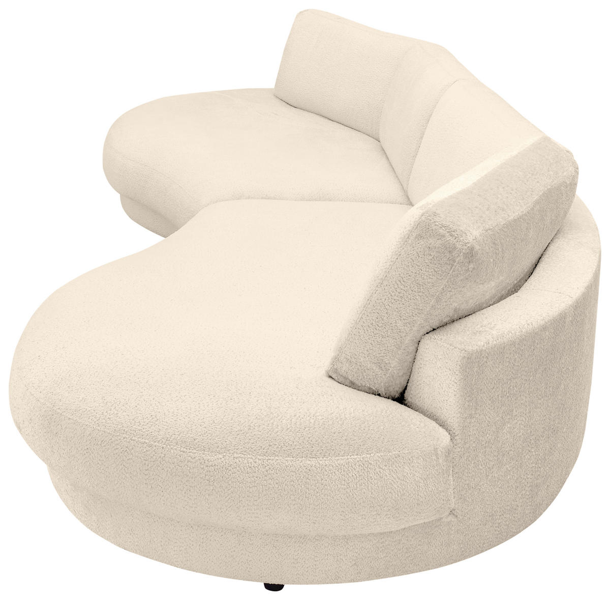 BIGSOFA  in Chenille Creme  - Creme/Schwarz, Design, Kunststoff/Textil (410/86/166cm) - Pure Home Lifestyle