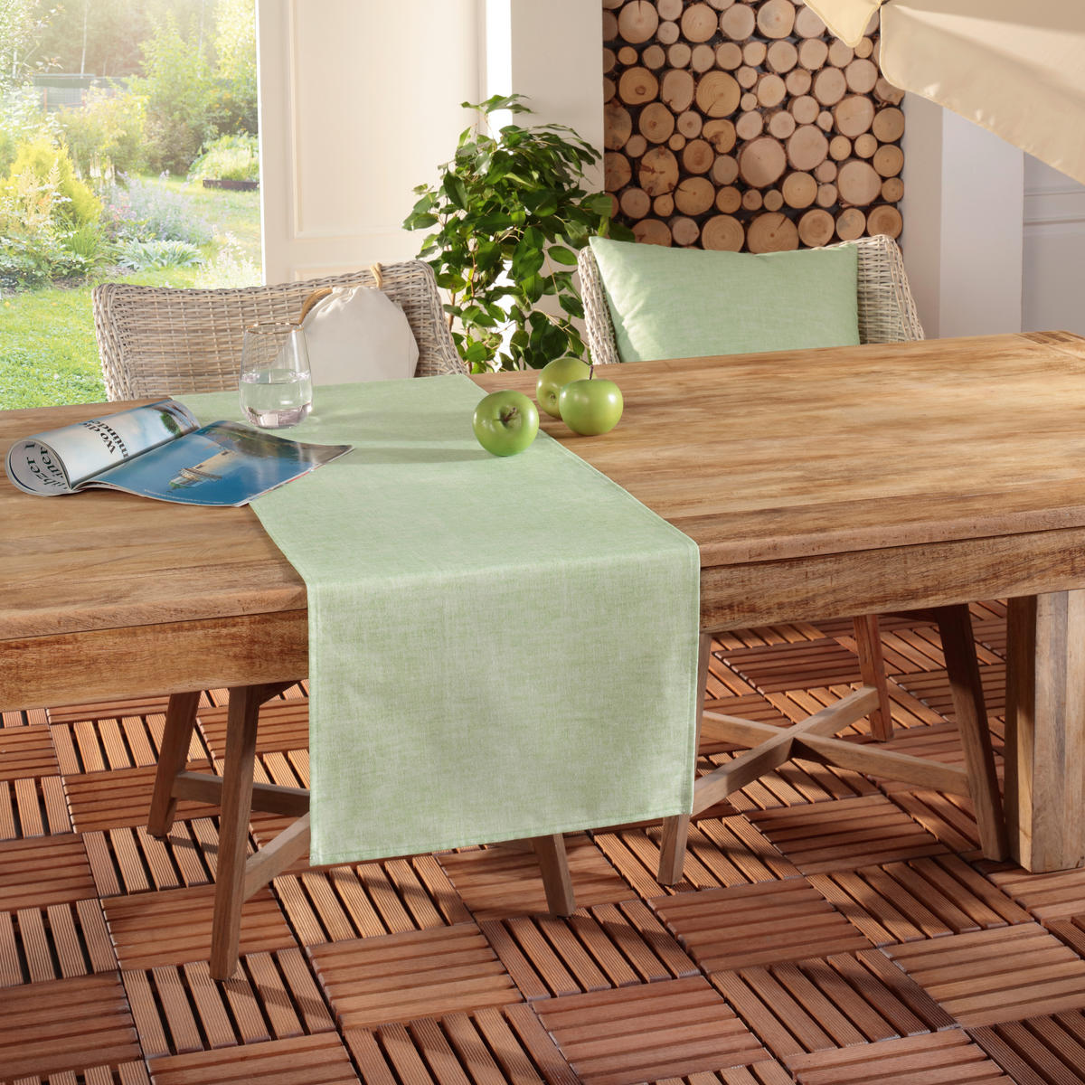 TISCHLÄUFER OSLO Textil Mintgrün 40/140 cm  - Mintgrün, Basics, Textil (40/140cm) - Peyer Syntex