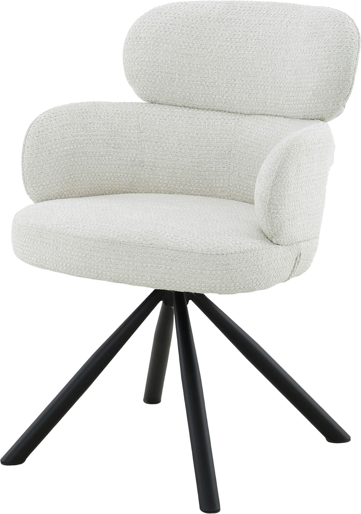 ARMLEHNSTUHL  in Eisen Webstoff  - Beige/Schwarz, MODERN, Textil/Metall (60/84/64cm) - MID.YOU