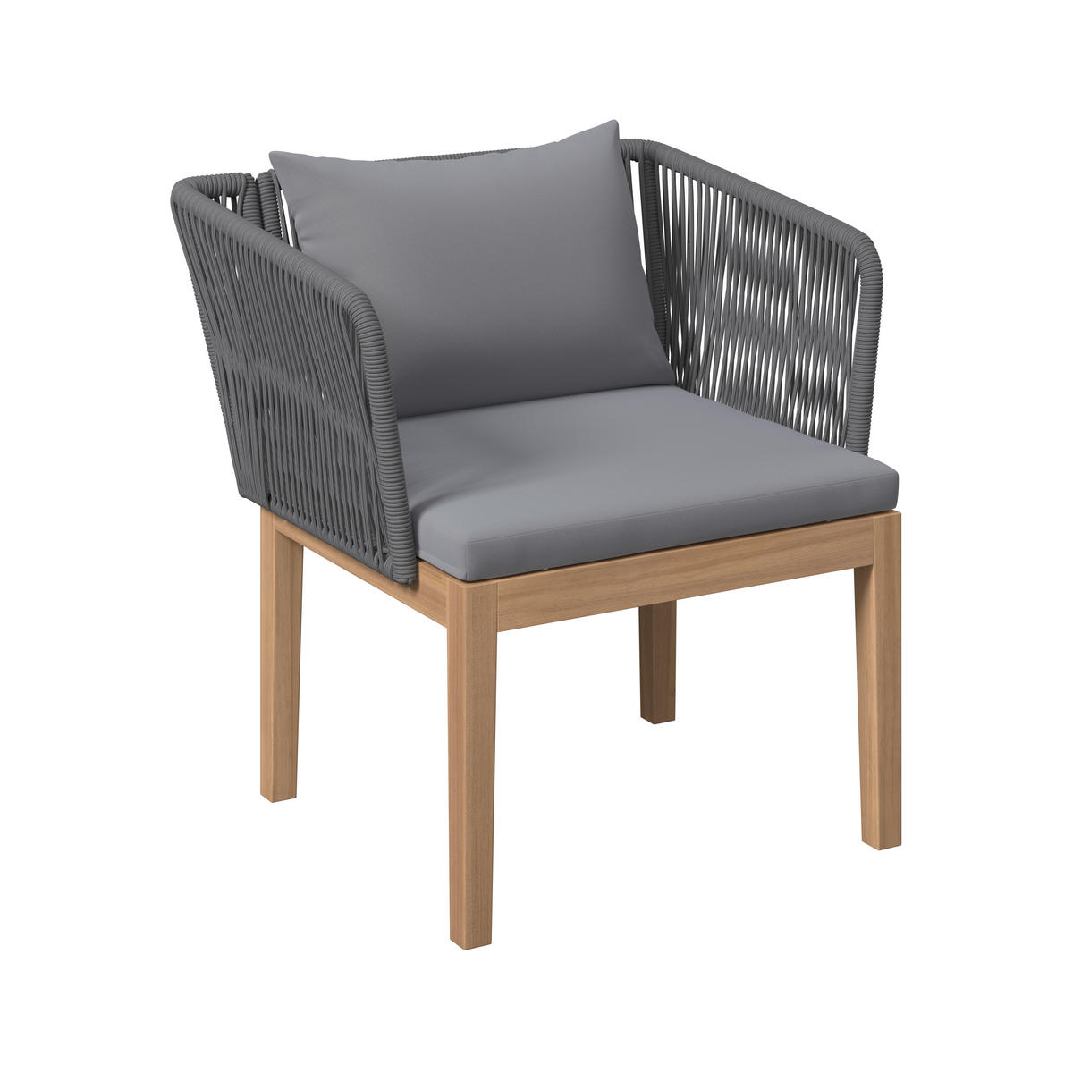 LOUNGEGARNITUR   160/74/84 cm  - Akaziefarben/Grau, Modern, Holz/Kunststoff (160/74/84cm) - Ambia Garden