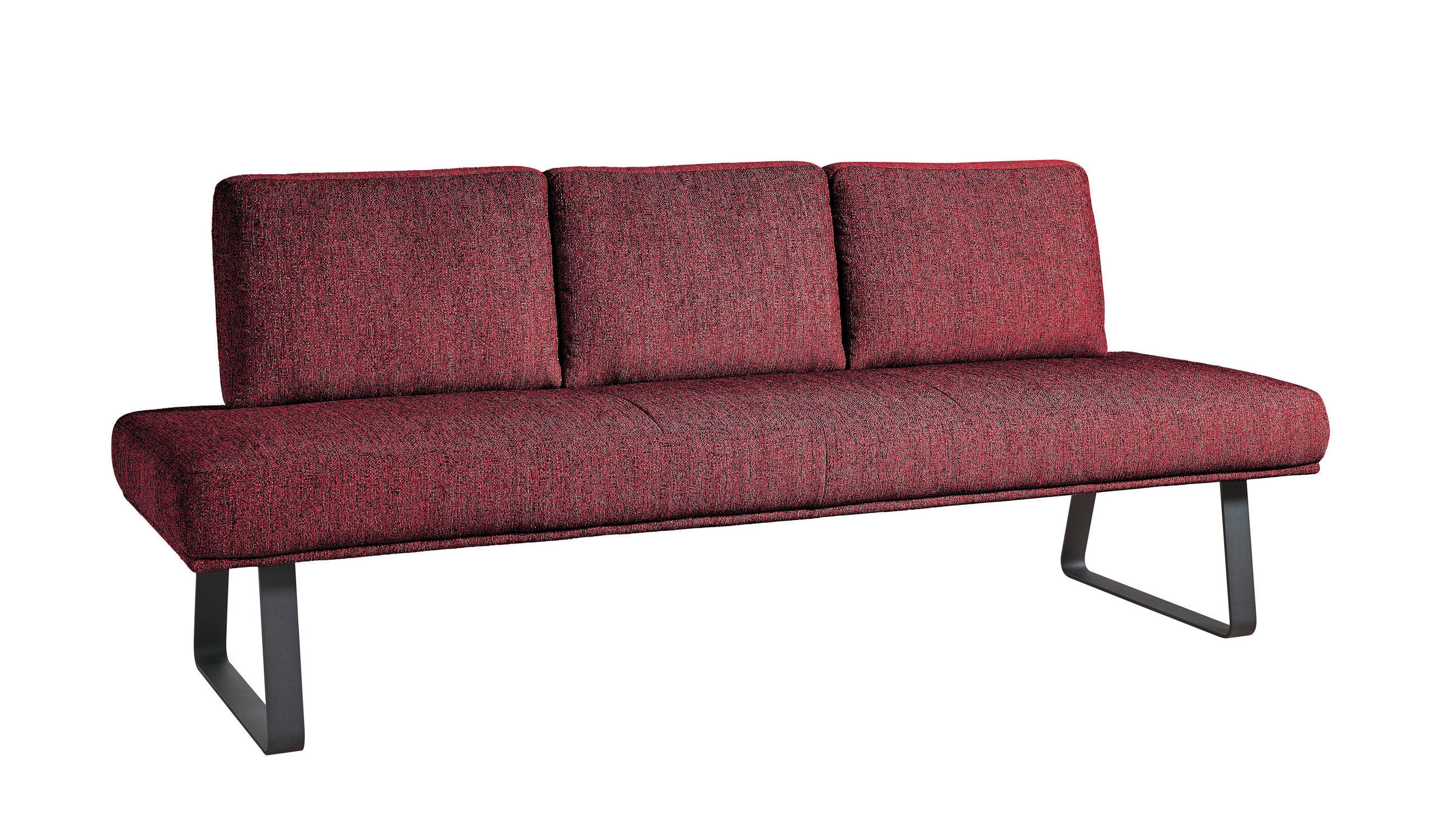 SITZBANK 224/92/78 cm  in Rot  - Rot/Schwarz, Design, Textil/Metall (224/92/78cm) - Dieter Knoll