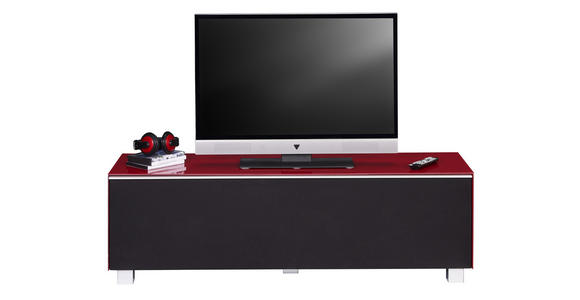 TV-ELEMENT Rot, Schwarz - Rot/Schwarz, Design, Glas/Holzwerkstoff (140/43/42cm) - Voleo