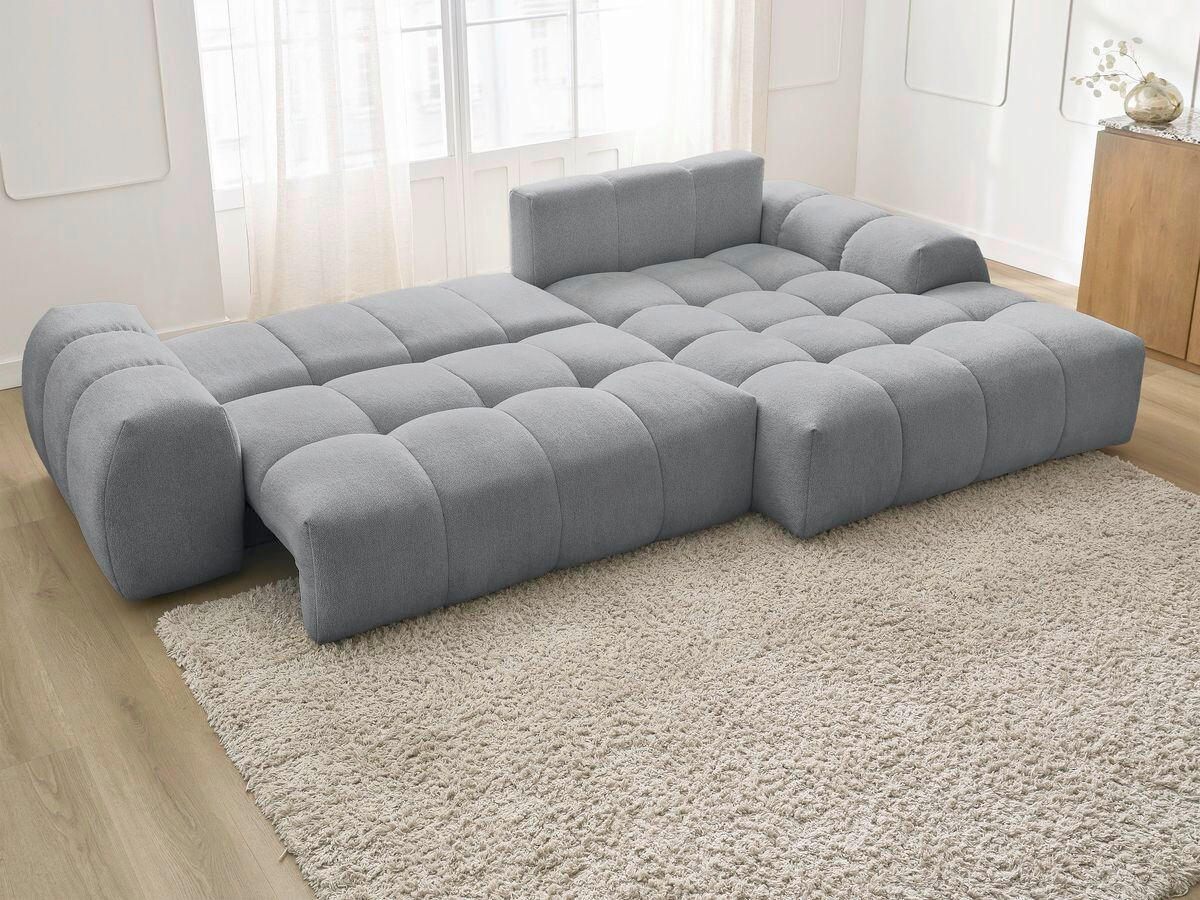 ECKSCHLAFSOFA EVEREST  mit Rücken echt, Armteil links, Armteil rechts Flachgewebe Dunkelgrau  - Dunkelgrau/Schwarz, MODERN, Kunststoff/Textil (318/180cm) - Livetastic