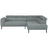 ECKSOFA in Webstoff Grau  - Schwarz/Grau, Design, Textil/Metall (280/205cm) - MID.YOU
