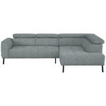 ECKSOFA in Webstoff Grau  280/205 cm  - Schwarz/Grau, Design, Textil/Metall (280/205cm) - Xora