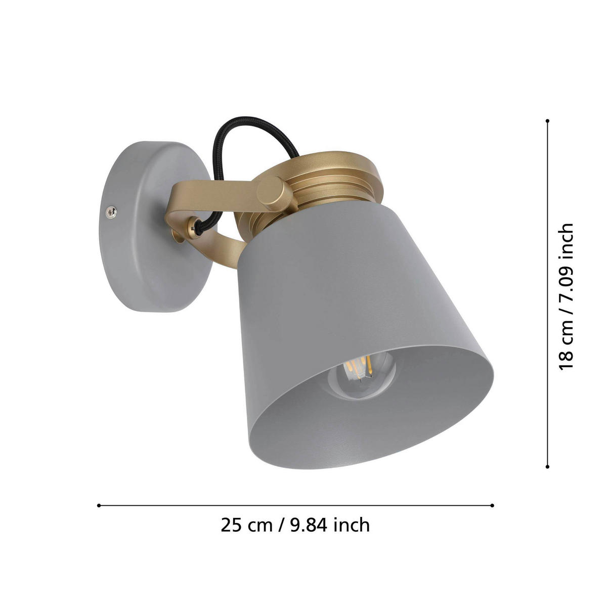 STRAHLER 18/15/20 cm   - Goldfarben/Grau, Design, Metall (18/15/20cm) - Eglo