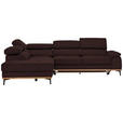 ECKSOFA in Webstoff Braun  - Schwarz/Braun, Natur, Holz/Textil (226/282cm) - Novel