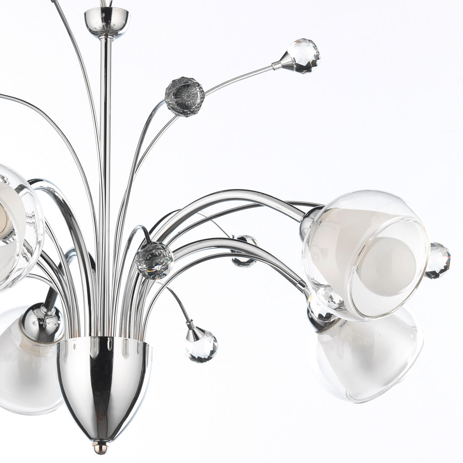 KRONLEUCHTER 60/110 cm   - Chromfarben, KONVENTIONELL, Glas/Metall (60/110cm)