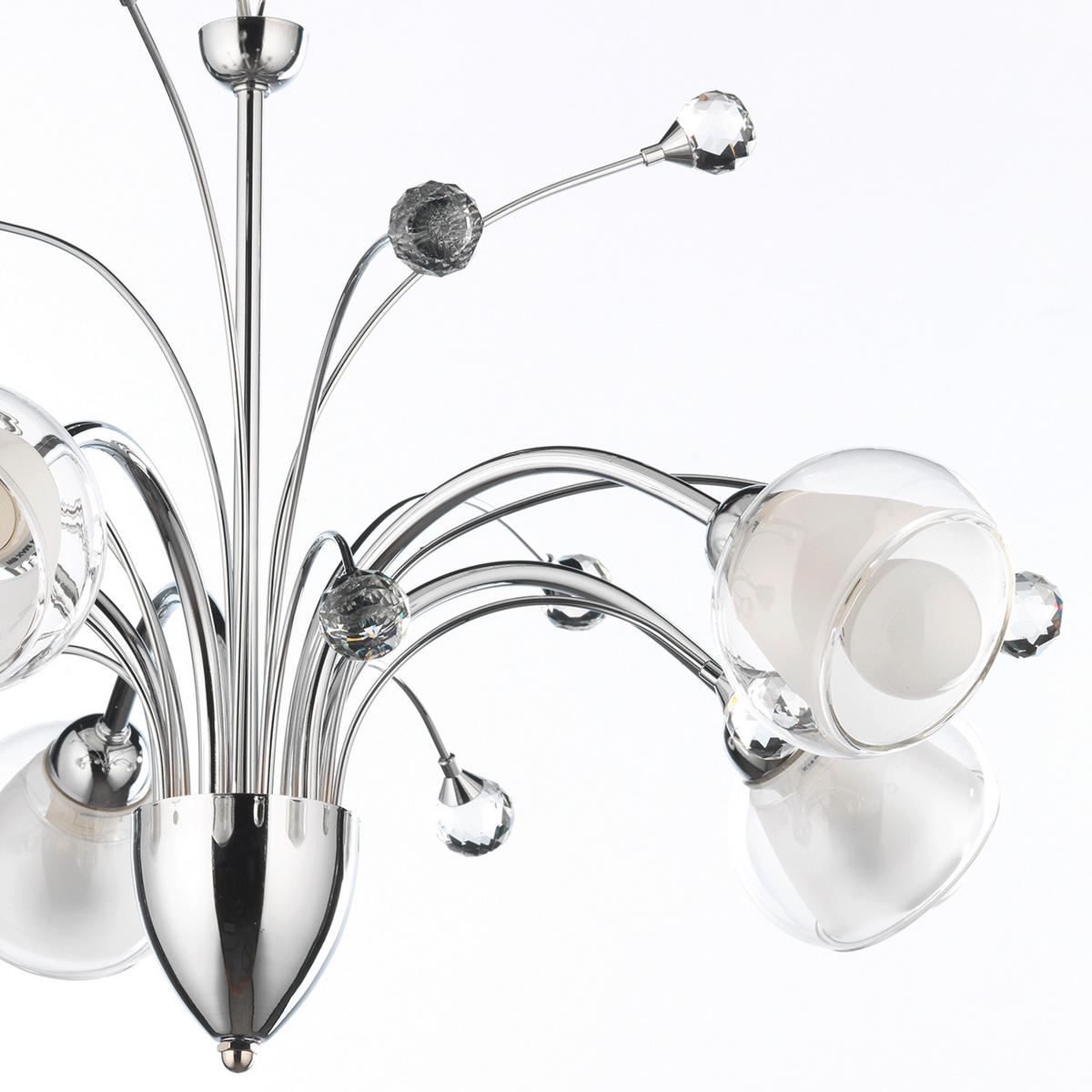 KRONLEUCHTER Wendy 60/110 cm   - Chromfarben, KONVENTIONELL, Glas/Metall (60/110cm)