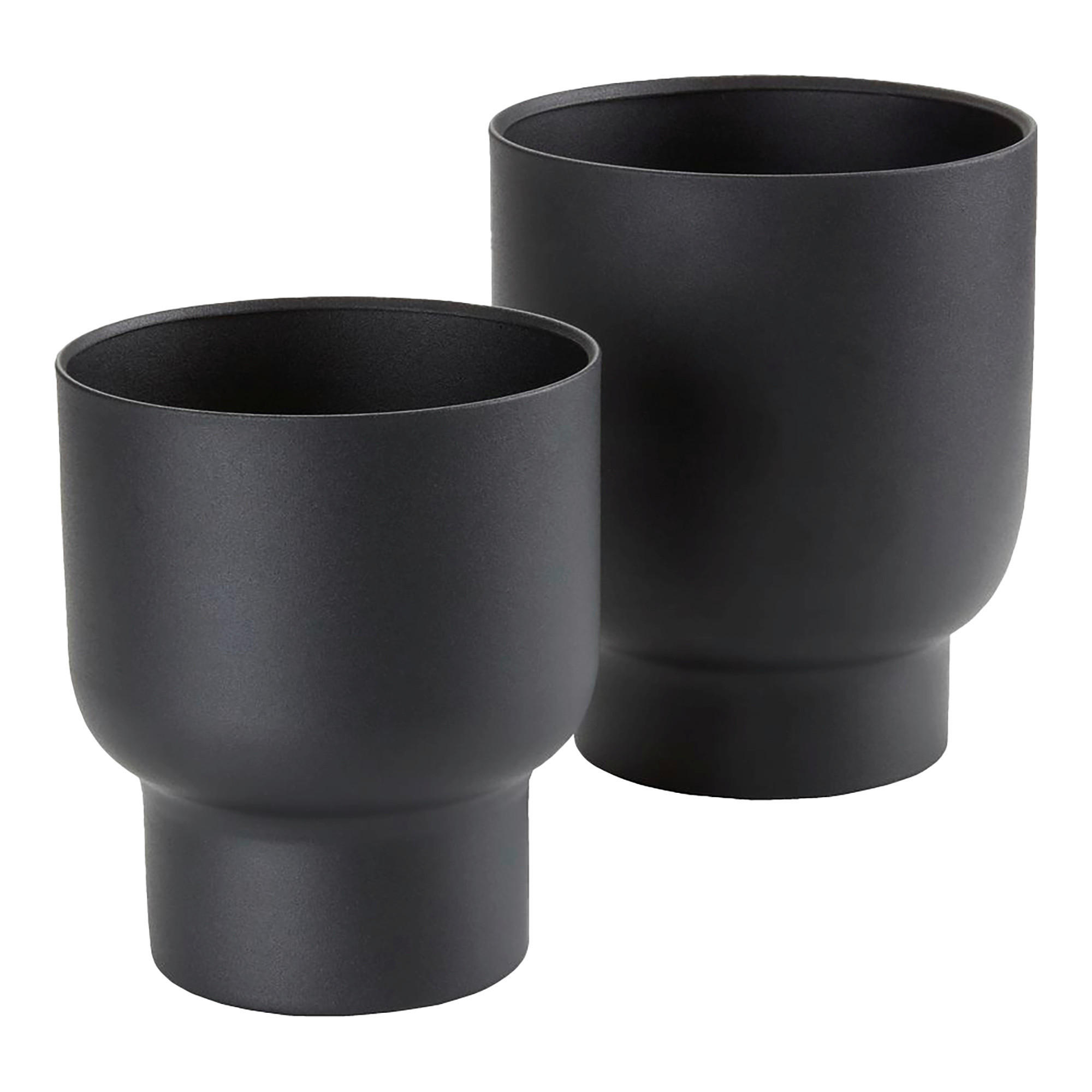 ÜBERTOPF-SET Schwarz  - Schwarz, Basics, Metall
