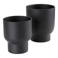 ÜBERTOPF-SET Schwarz  - Schwarz, Basics, Metall