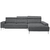ECKSOFA  in Mikrovelours Grau  308/205 cm  - Alufarben/Grau, Design, Textil (308/205cm) - Sedda