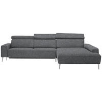 ECKSOFA  in Mikrovelours Grau  308/205 cm  - Alufarben/Grau, Design, Textil (308/205cm) - Sedda