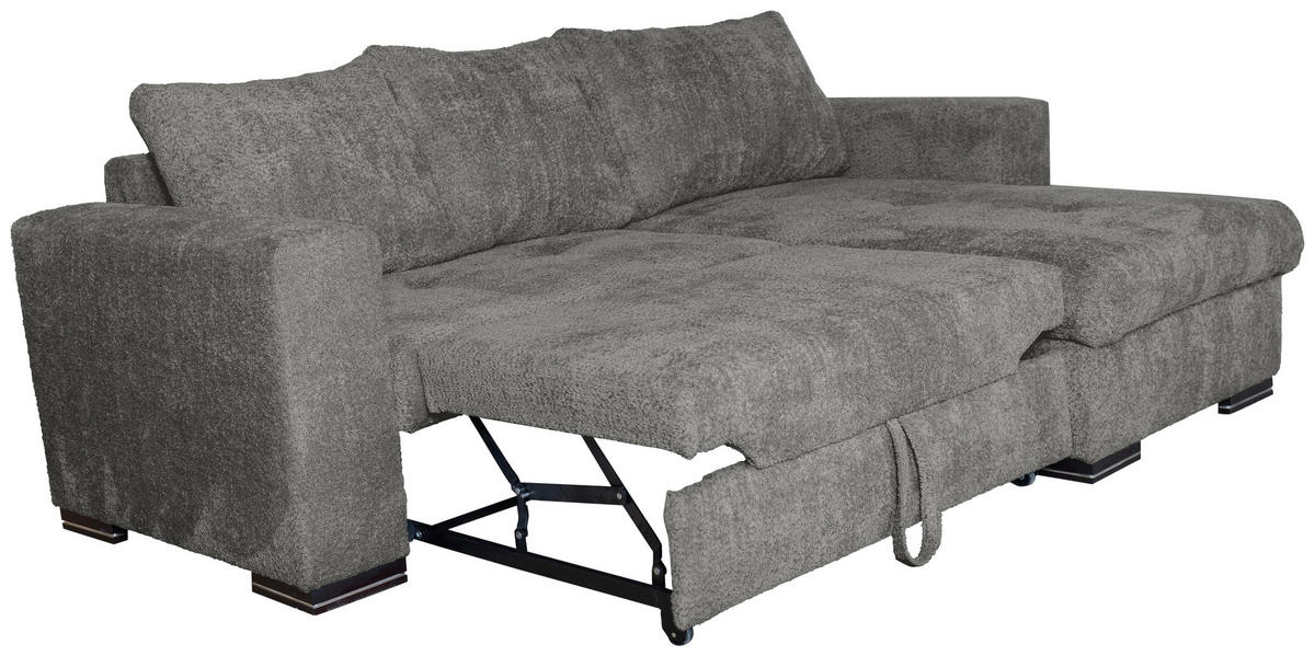 ECKSOFA Grau Webstoff  - Braun/Grau, KONVENTIONELL, Holz/Textil (170/235cm) - Carryhome
