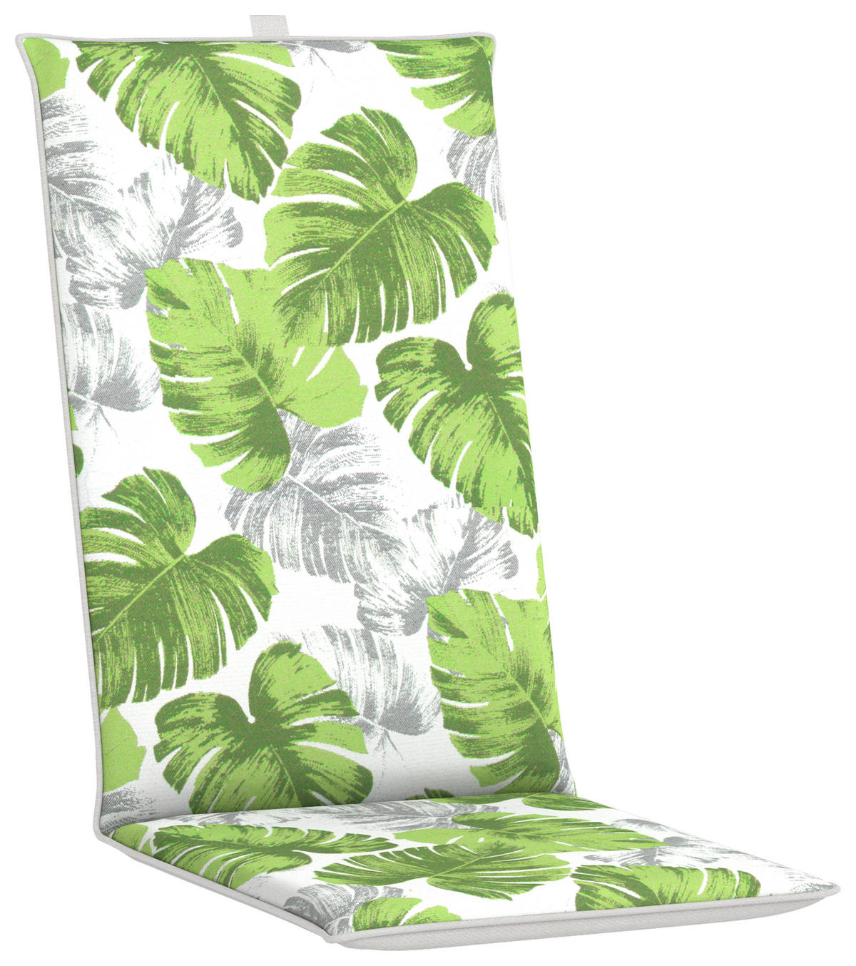 SESSELAUFLAGE in Grün, Weiß Blätter  - Weiß/Grün, Basics, Textil (48/5/120cm)