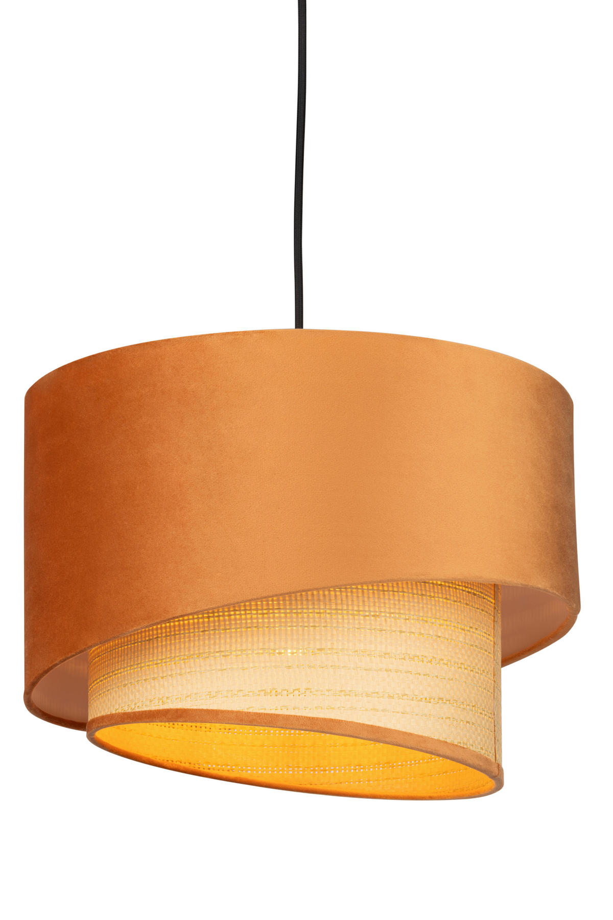 HÄNGELEUCHTE 38/150 cm  - Naturfarben/Orange, Trend, Papier/Textil (38/150cm) - Collett's Monde
