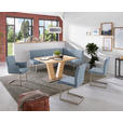 ECKBANK 185/160 cm  in Blau, Edelstahlfarben  - Blau/Edelstahlfarben, Design, Textil/Metall (185/160cm) - Dieter Knoll