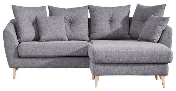 ECKSOFA  in Flachgewebe Grau  210/156 cm  - Buchefarben/Grau, KONVENTIONELL, Holz/Textil (210/156cm) - Carryhome