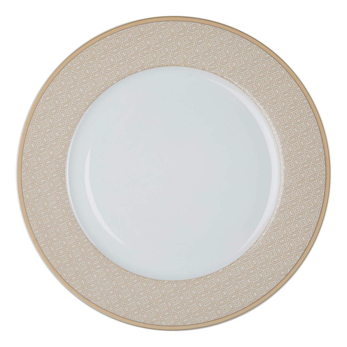 TELLER Weiß, Beige 27/2 cm Geo  - Beige/Weiß, KONVENTIONELL, Keramik (27/2cm) - Ritzenhoff Breker