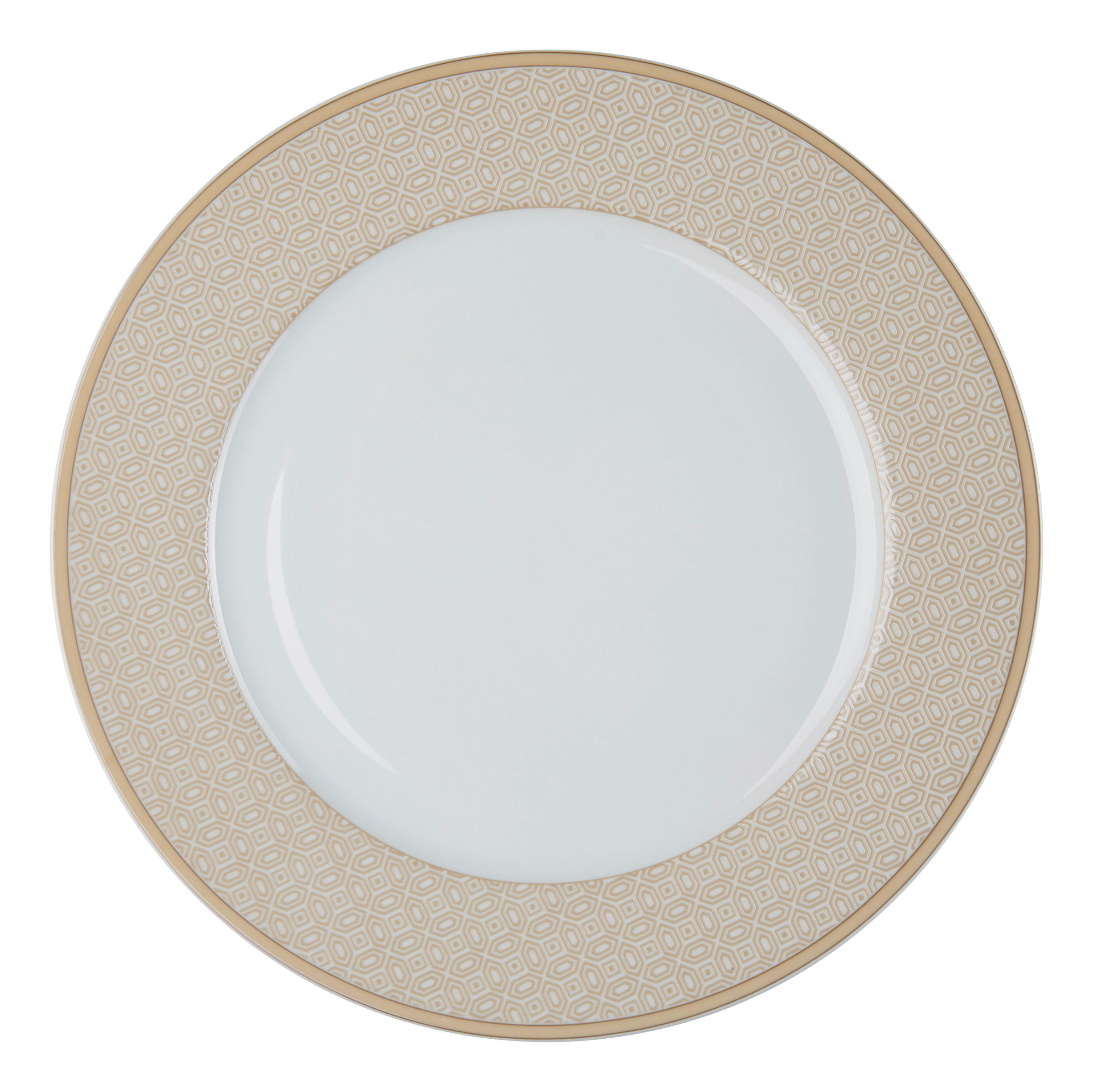 Ritzenhoff Breker Teller Geo Weiß, Beige 2 cm