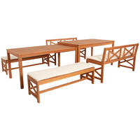 GARTENSET Eukalyptusholz Hartholz  - Weiß/Teakfarben, Natur, Holz/Textil - Ambia Garden