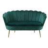 2-SITZER-SOFA Samt Grün  - Goldfarben/Grün, MODERN, Textil/Metall (136/78/77cm) - Livetastic