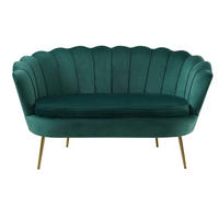 2-SITZER-SOFA in Samt Grün  - Goldfarben/Grün, MODERN, Textil/Metall (136/78/77cm) - Livetastic
