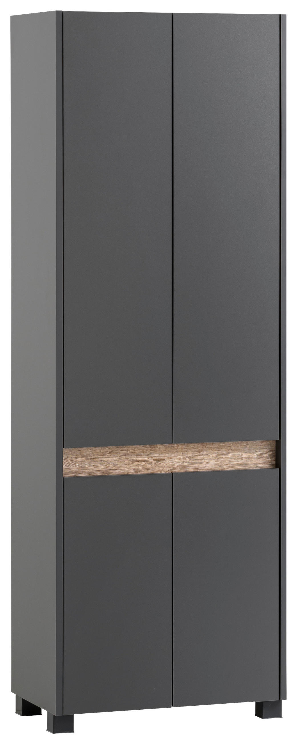 SCHUHSCHRANK Anthrazit  - Anthrazit/Schwarz, Design, Holzwerkstoff/Kunststoff (56,9/164,5/33cm) - MID.YOU