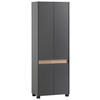 SCHUHSCHRANK Anthrazit  - Anthrazit/Schwarz, Design, Holzwerkstoff/Kunststoff (56,9/164,5/33cm) - MID.YOU