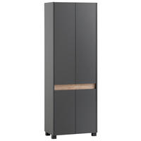 SCHUHSCHRANK Anthrazit  - Anthrazit/Schwarz, Design, Holzwerkstoff/Kunststoff (56,9/164,5/33cm) - MID.YOU