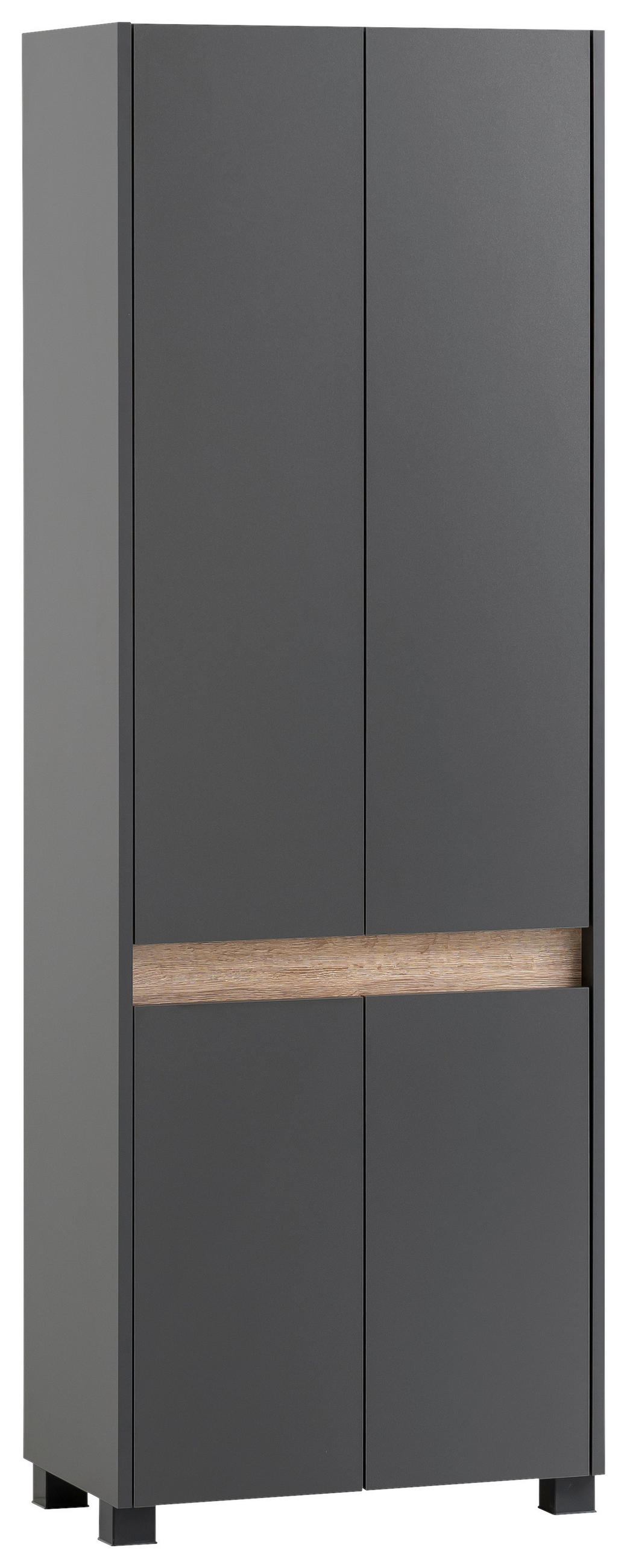 SCHUHSCHRANK Anthrazit  - Anthrazit/Schwarz, Design, Holzwerkstoff/Kunststoff (56,9/164,5/33cm) - MID.YOU