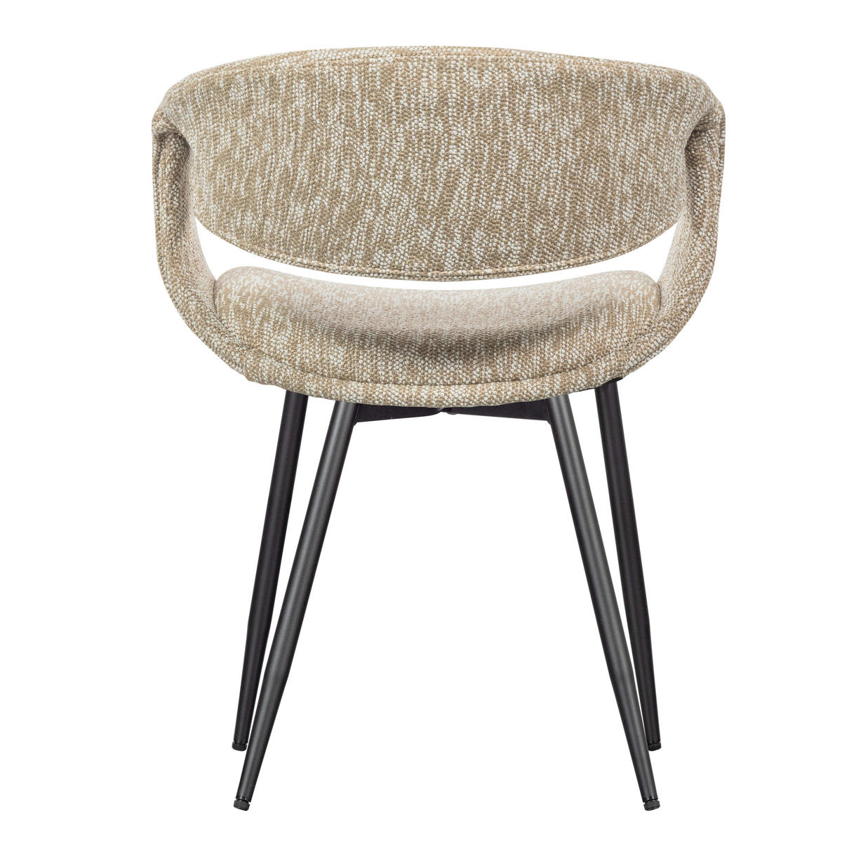 ARMLEHNSTUHL-SET 2 Stück  in Eisen Webstoff  - Sandfarben/Schwarz, MODERN, Textil/Metall (57/78/57cm) - Livetastic