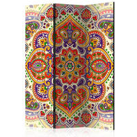SKÄRMVÄGG  i trä, textil  multicolor  - multicolor, Basics, trä/textil (135/172/3cm) - artgeist