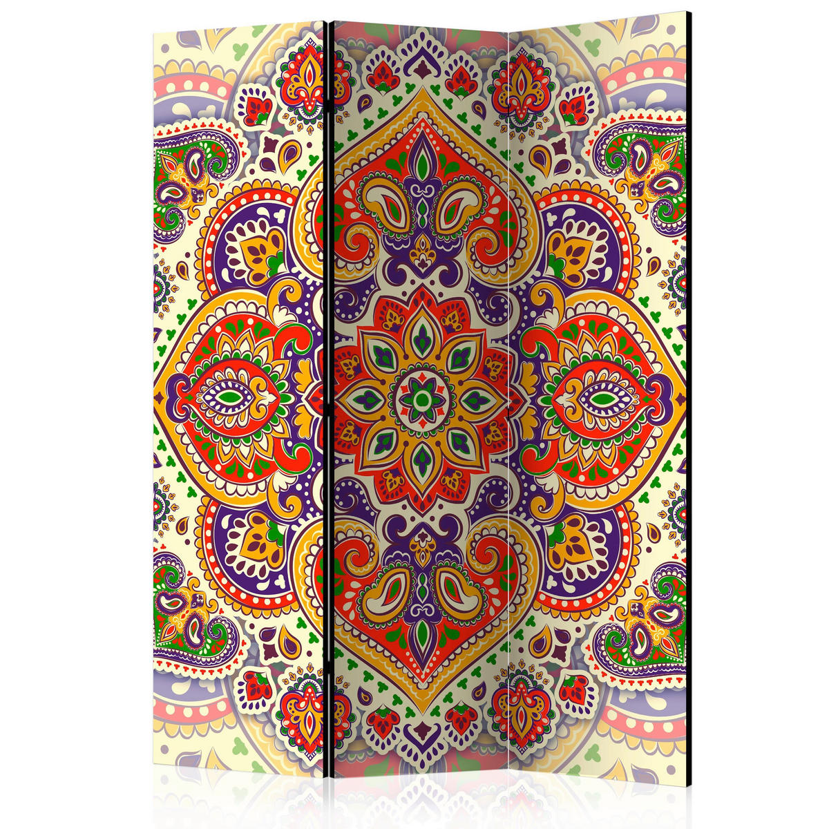 SKÄRMVÄGG  i trä, textil  multicolor  - multicolor, Basics, trä/textil (135/172/3cm) - artgeist