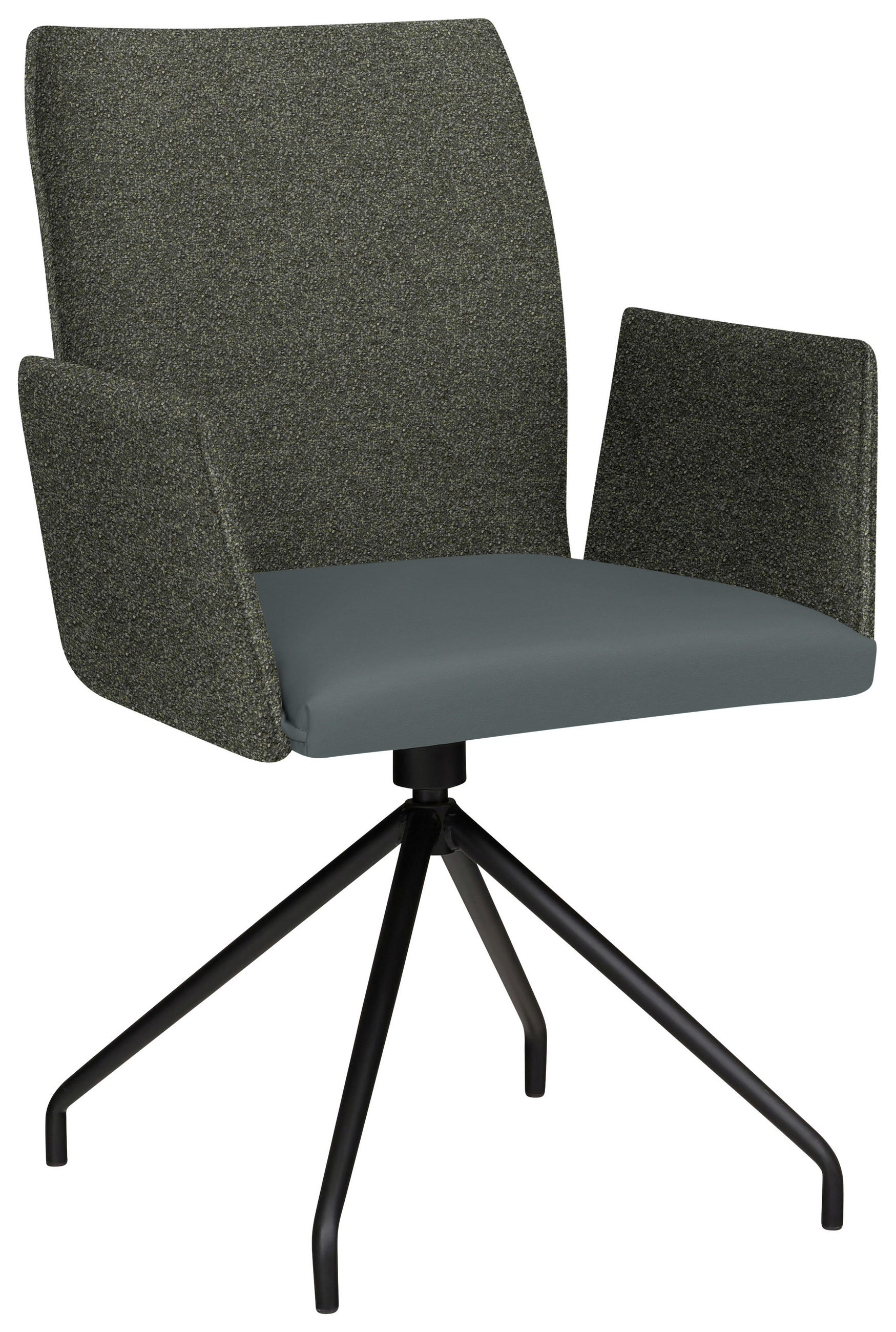 ARMLEHNSTUHL  in Stahl Mikrofaser  - Schwarz/Grau, Design, Textil/Metall (60/91/60cm) - Moderano