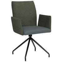 ARMLEHNSTUHL  in Stahl Mikrofaser  - Schwarz/Grau, Design, Textil/Metall (60/91/60cm) - Moderano